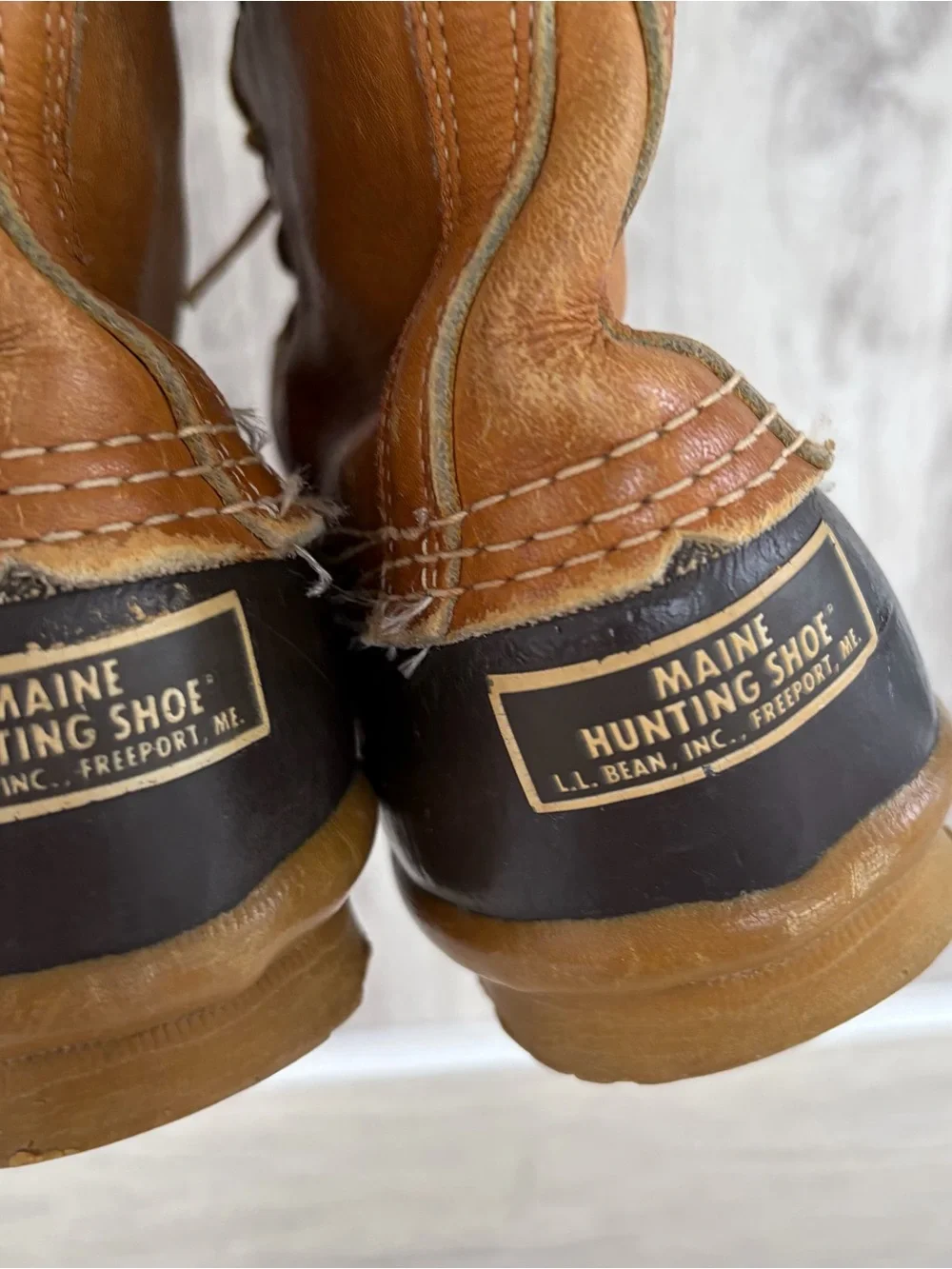 Vintage LL Bean Boot Maine Hunting Shoe Duck Bean  Brown Made In USA Mens